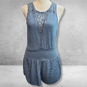 Abercrombie & Fitch XS Blue Romper With Lace Detail